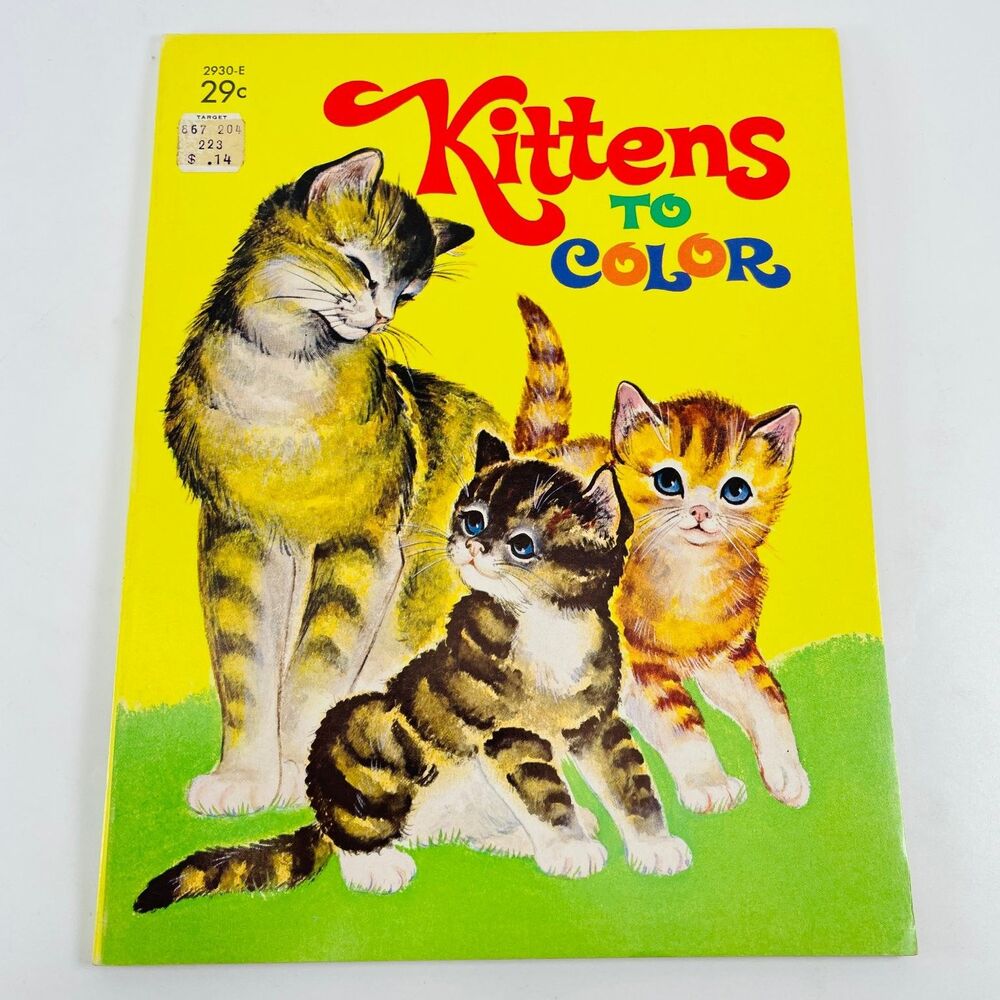 Kittens to Color Vintage 1971 Western Publishing Coloring Book Cats Unused